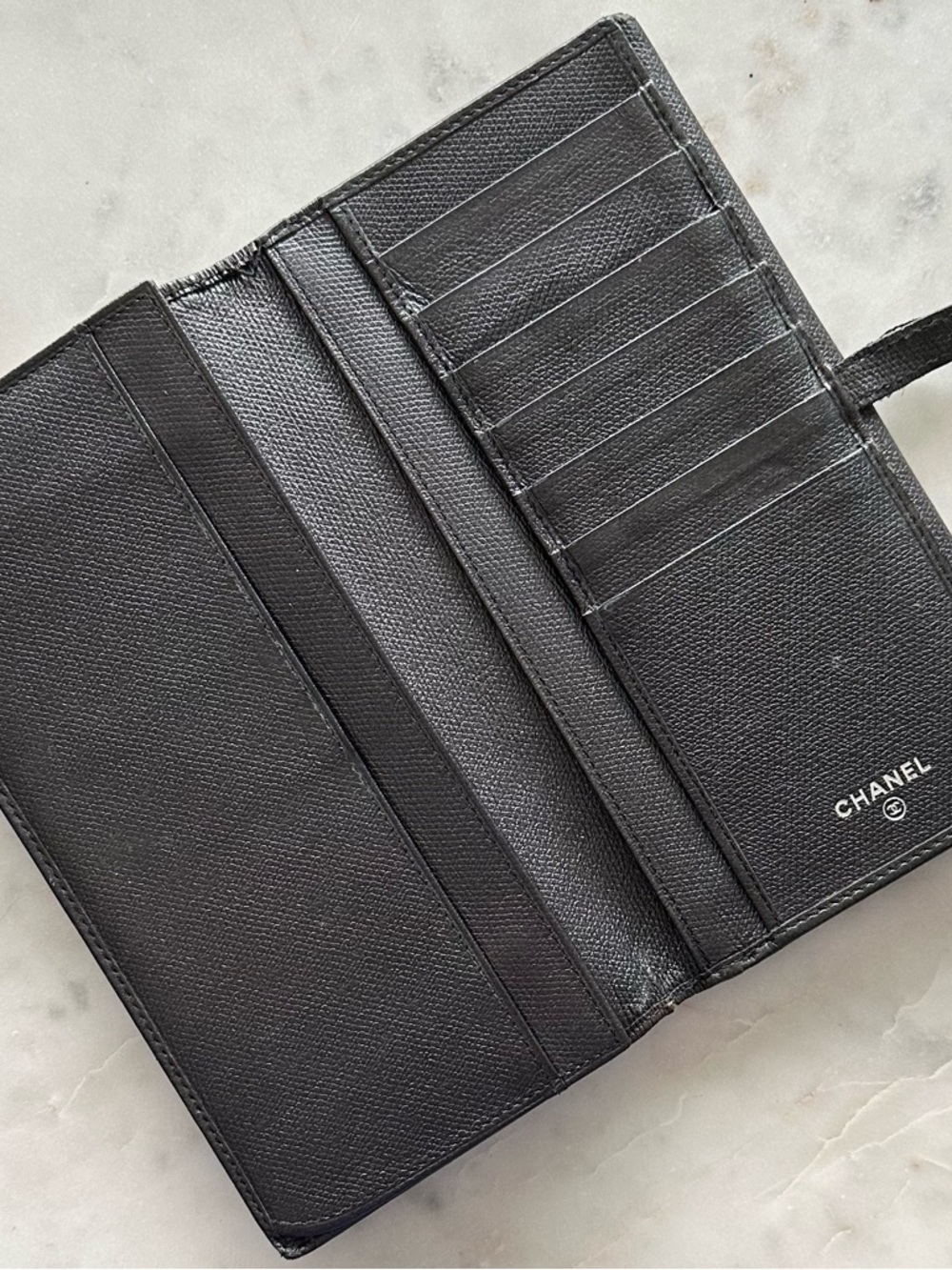 CHANEL Black Caviar Leather Long Wallet with CC Button - Picture 8 of 10
